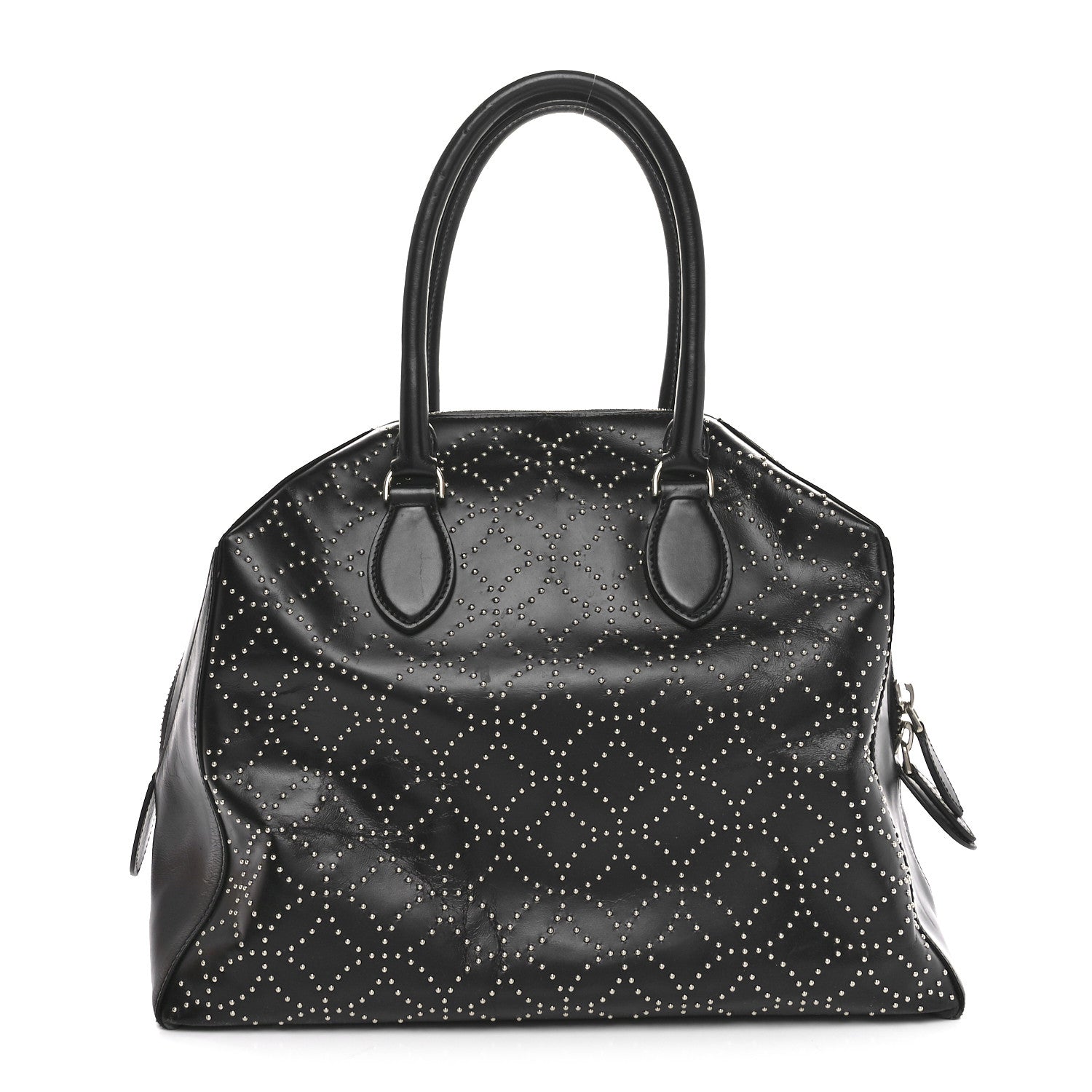 Alaia Calfskin Arabesque Studded Top Handle Bag Black 1 of 12