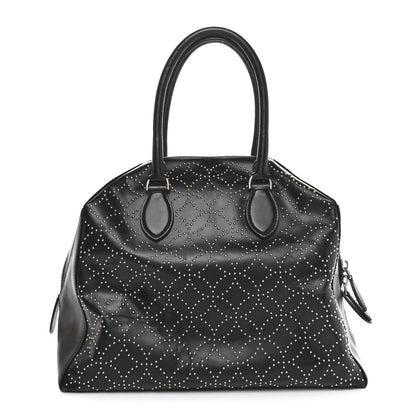 Alaia Calfskin Arabesque Studded Top Handle Bag Black 1 of 12