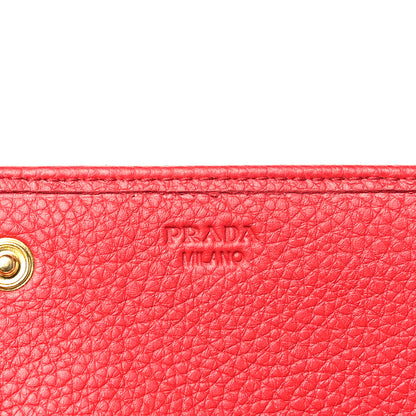 Prada Vitello Daino Continental Flap Wallet Fuoco 6 of 12