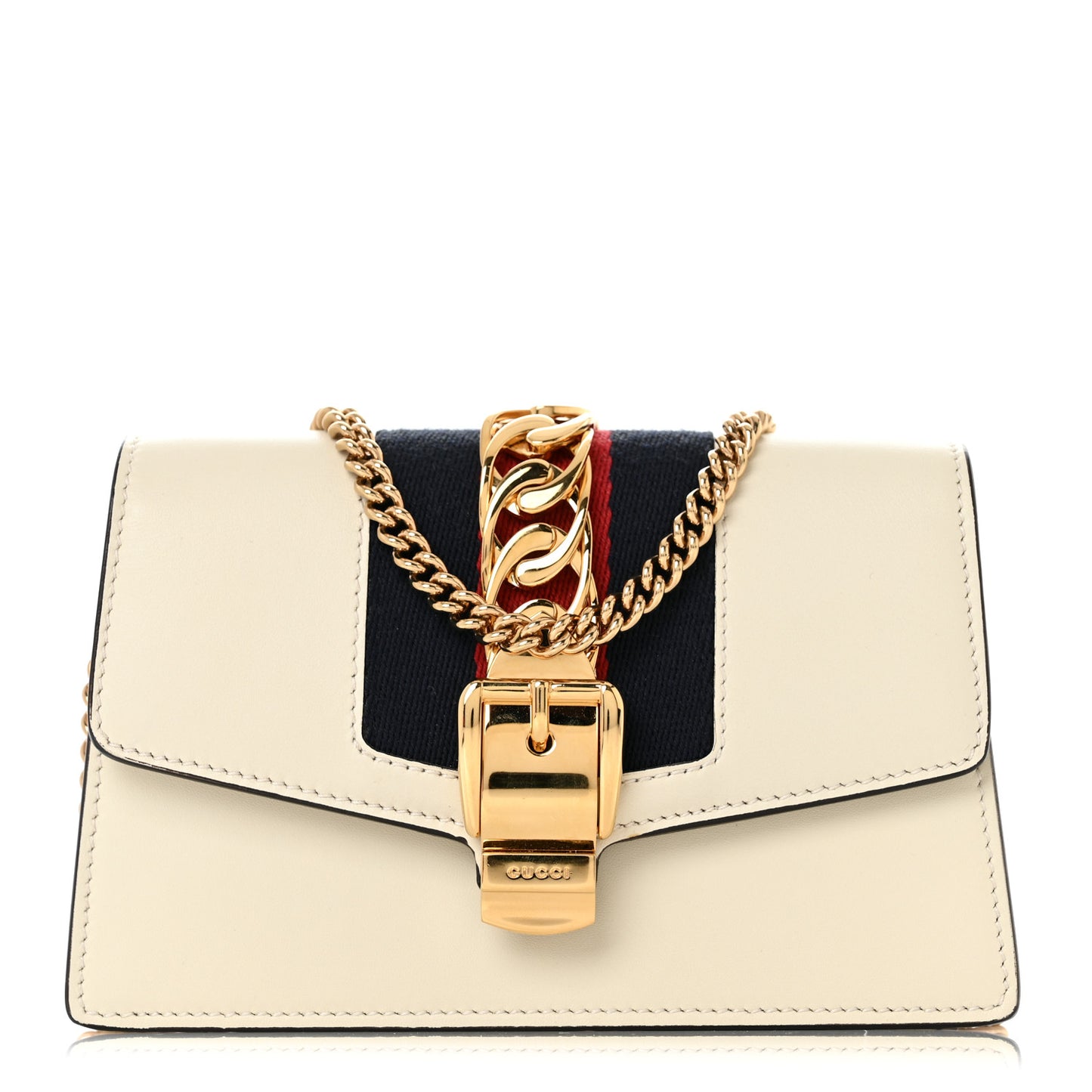 Calfskin Super Mini Sylvie Chain Shoulder Bag White