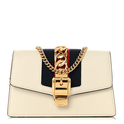 Gucci Calfskin Super Mini Sylvie Chain Shoulder Bag White 1 of 11