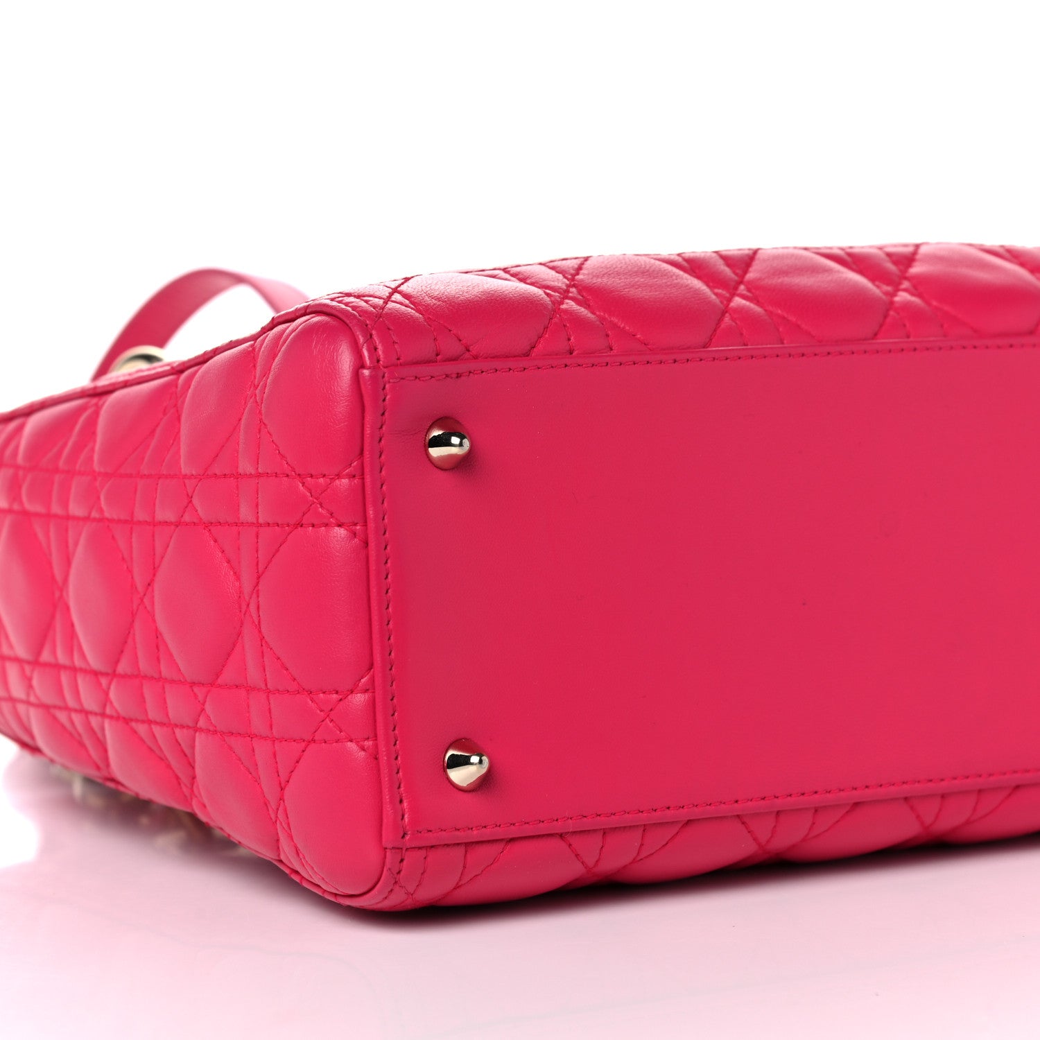 Christian Dior Lambskin Cannage Medium Lady Dior Fuchsia 5 of 13