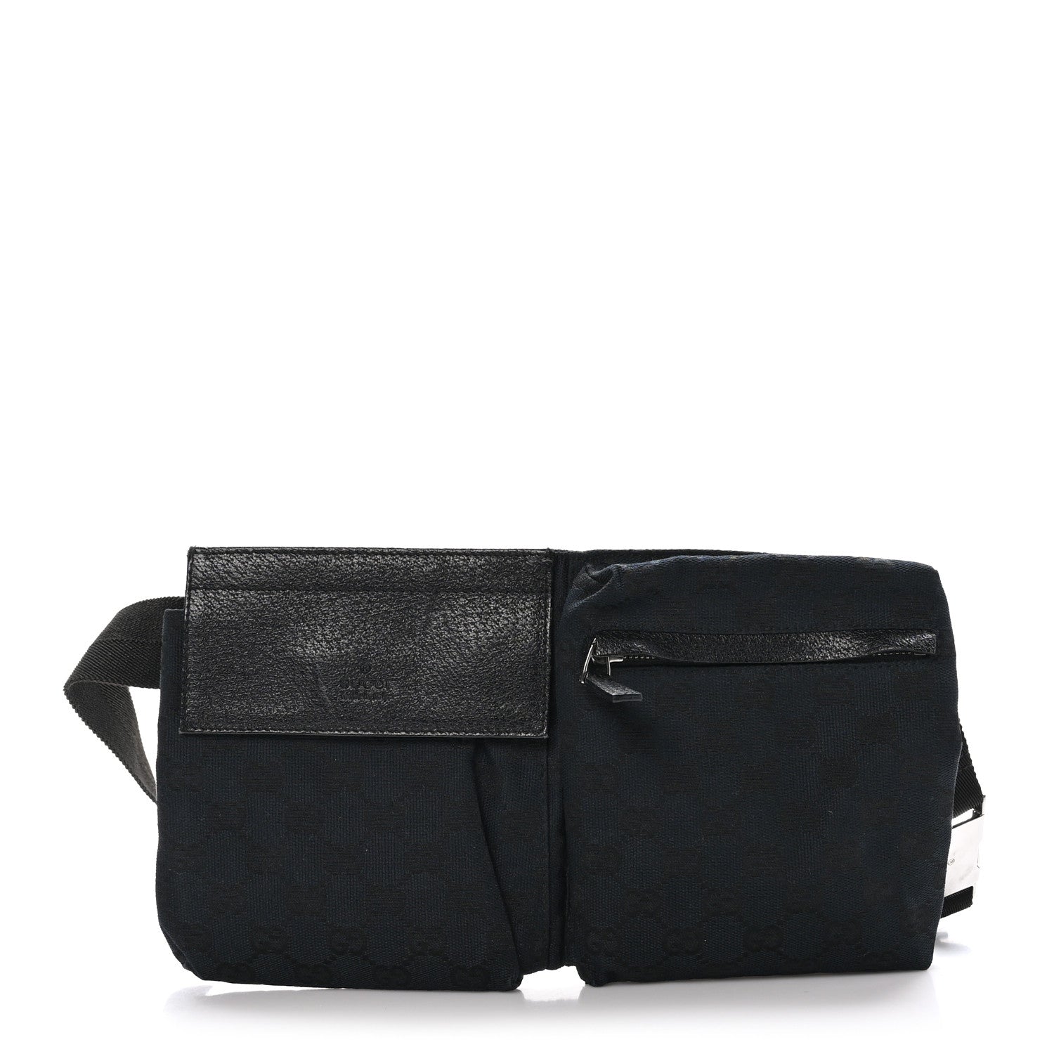 Gucci GG Monogram Double Pocket Belt Bag Black 1 of 13