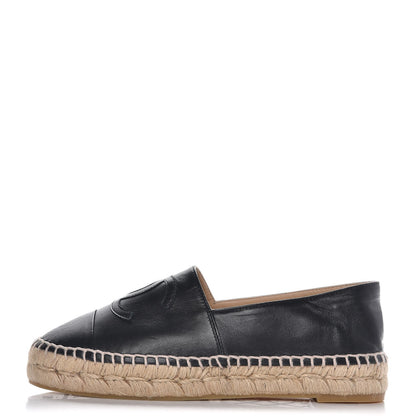 Chanel Lambskin CC Espadrilles 36 Black 1 of 9