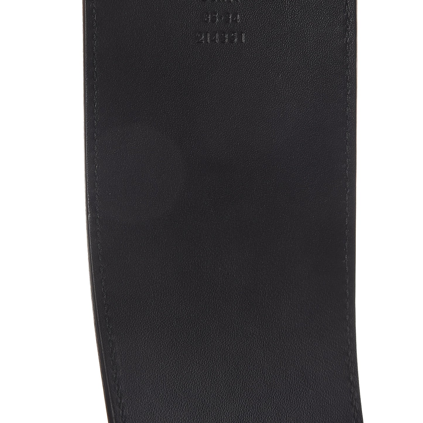 Moon Calfskin Pearl Double G 70mm Belt 85 34 Black Cream