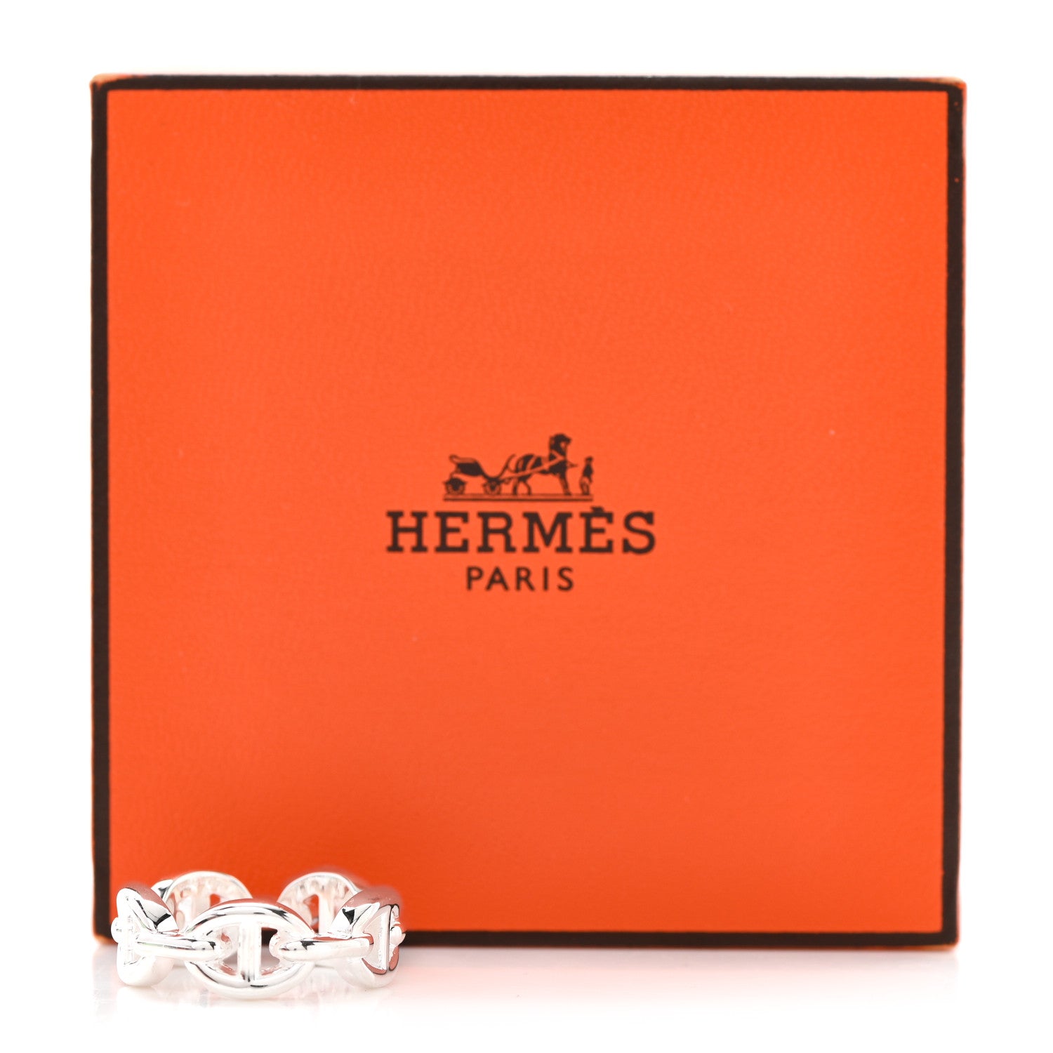 Hermes Sterling Silver PM Chaine d'Ancre Enchainee Band Ring 50 5.25 6 of 6