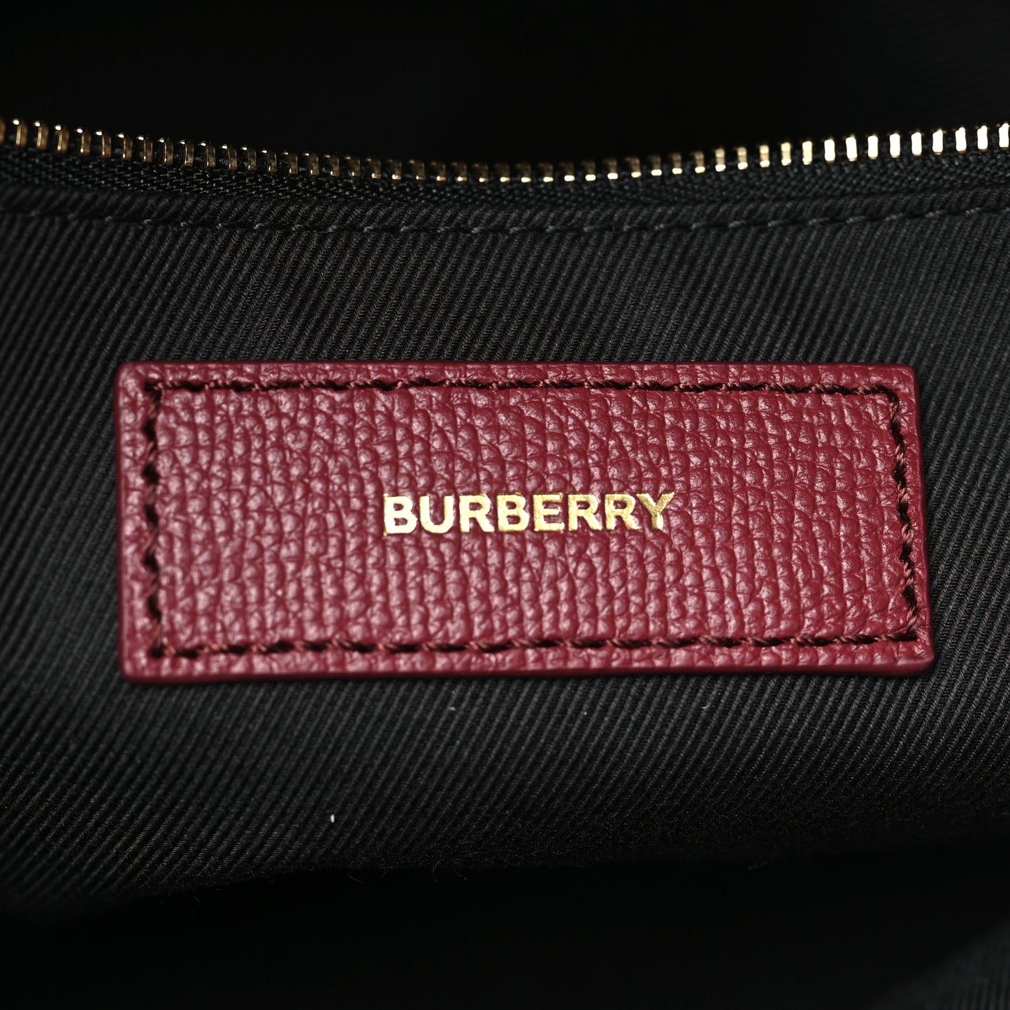 Grainy Calfskin House Check Medium Banner Tote Mahogany Red