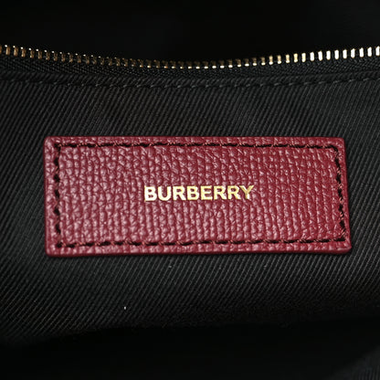 Burberry Grainy Calfskin House Check Medium Banner Tote Mahogany Red 5 of 9