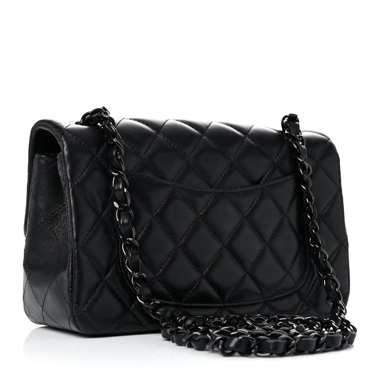 Lambskin Quilted Mini Rectangular Flap So Black