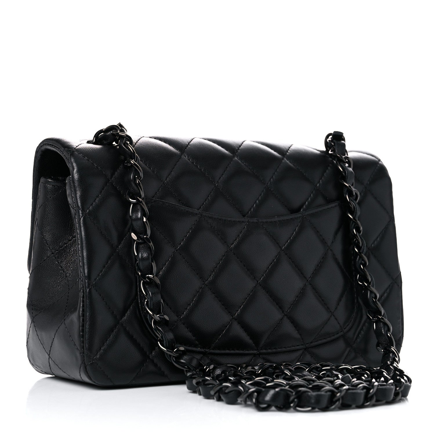 Chanel Lambskin Quilted Mini Rectangular Flap So Black 3 of 12