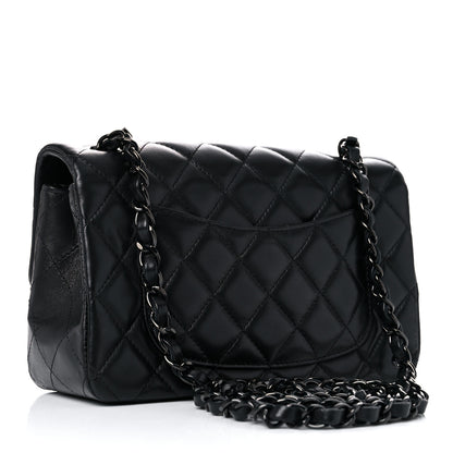 Chanel Lambskin Quilted Mini Rectangular Flap So Black 3 of 12
