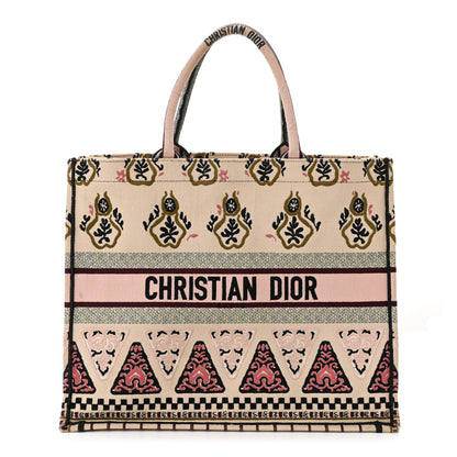 Christian Dior Canvas Embroidered Geometric Book Tote Multicolor 1 of 12