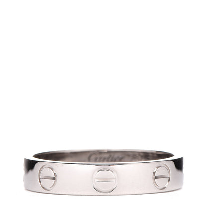 Cartier 18K White Gold 3.5mm LOVE Wedding Band Ring 50 5.25 1 of 4