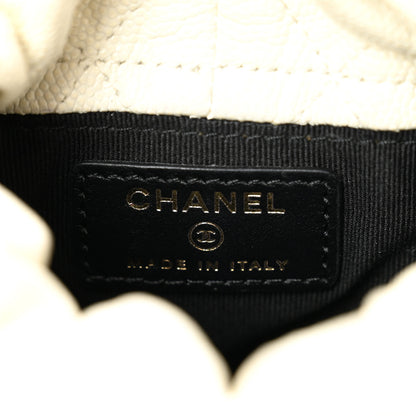 Chanel Caviar Quilted Coco First Bucket Clutch With Chain White 6 of 10