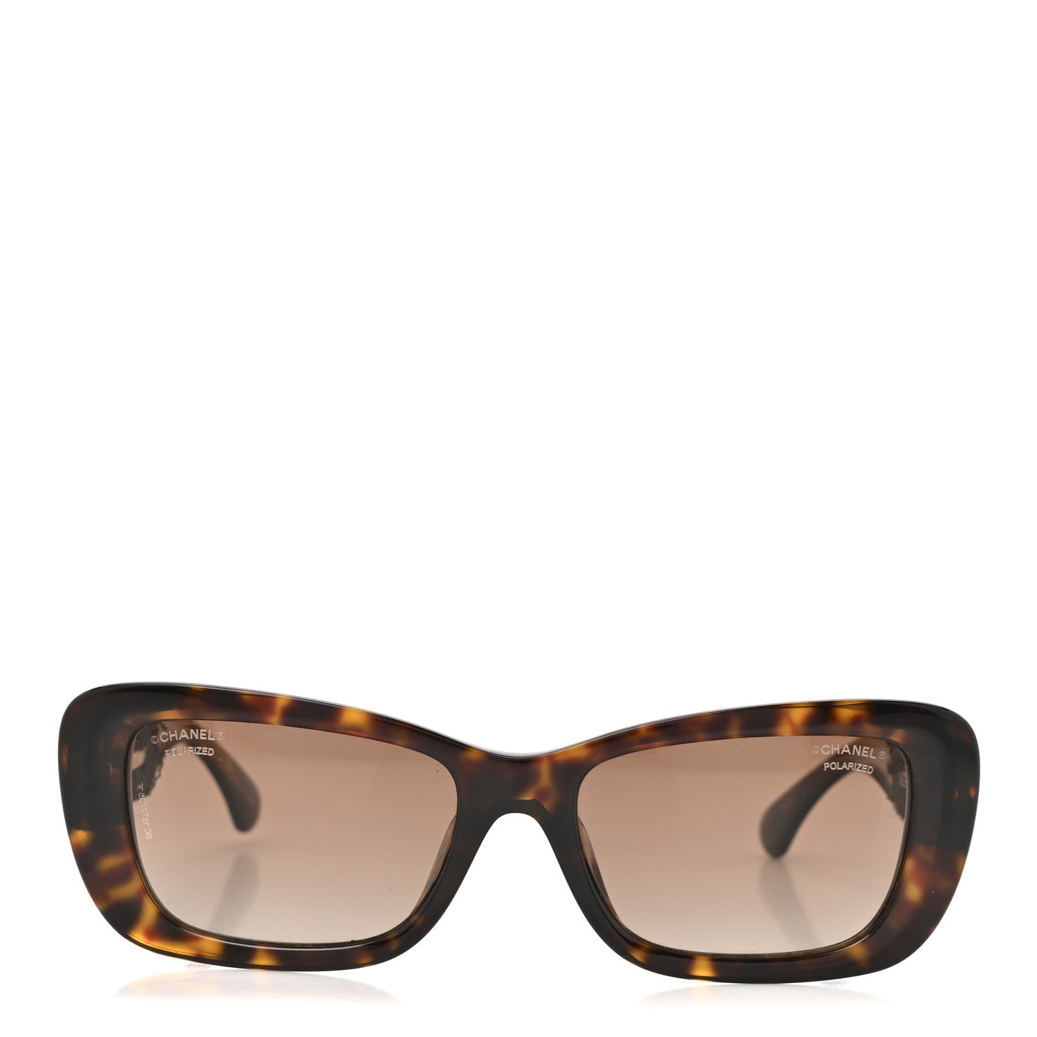 Chanel Acetate Tweed Wool CC Rectangle Sunglasses 5514 Tortoise