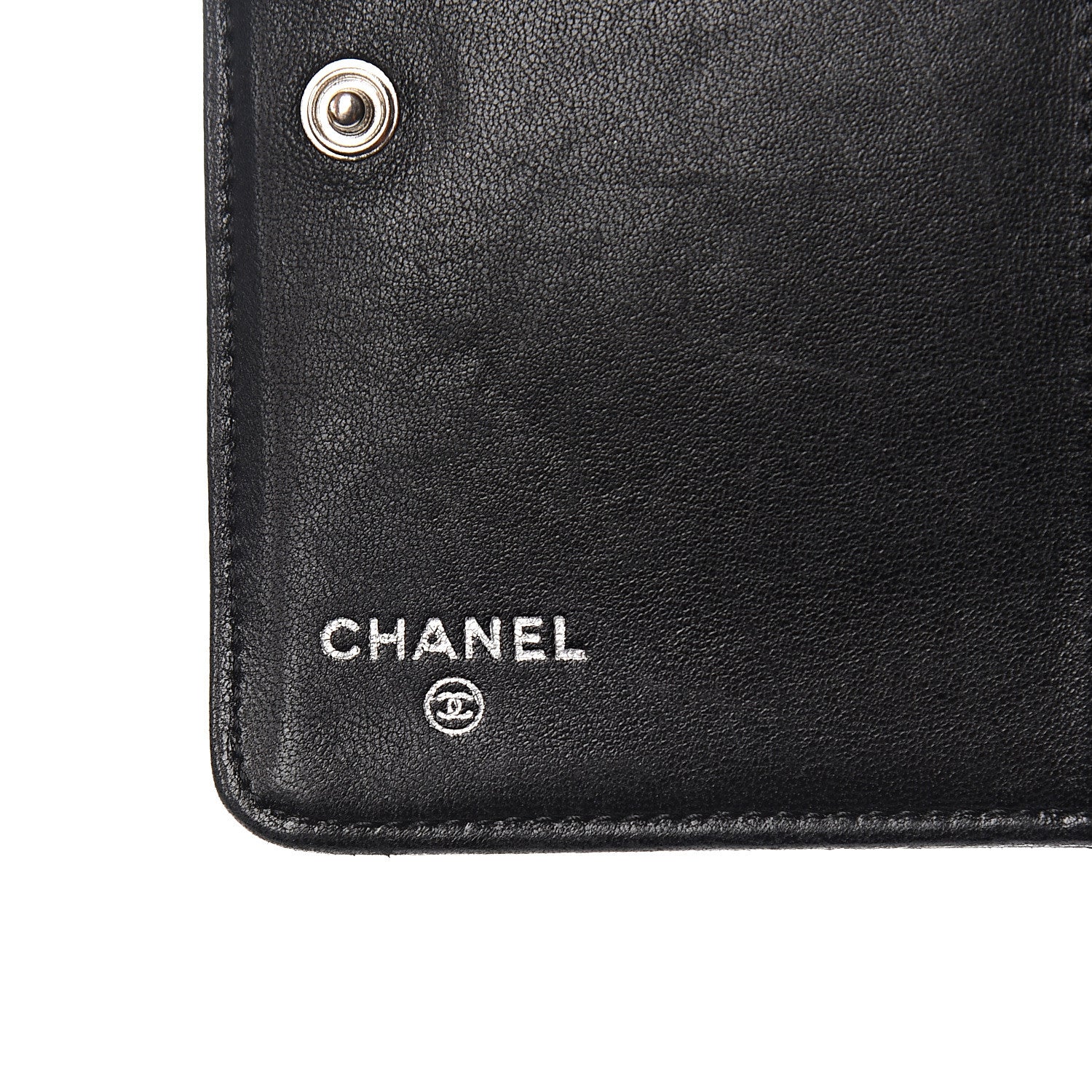 Chanel Lambskin Quilted Zip Around Coin Purse Wallet Black 7 of 10