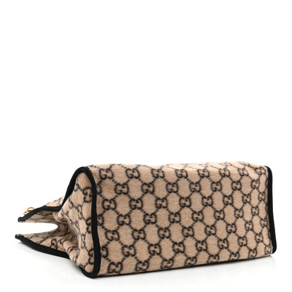 Gucci Covered Wool GG Monogram Large Tote Bag Beige Ebony 4 of 10