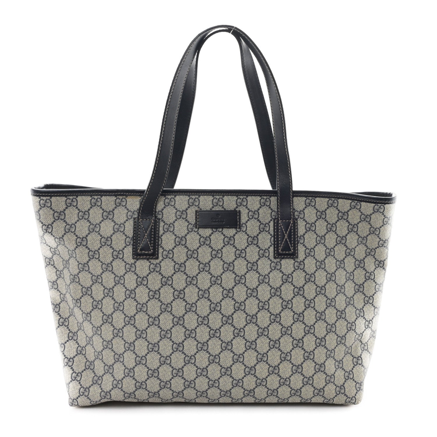 Gucci GG Supreme Monogram Medium Zippered Shopping Tote Navy 1 of 11