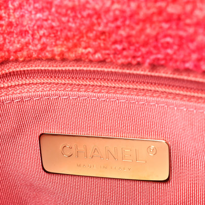 Chanel Tweed Quilted Maxi Chanel 19 Flap Coral Pink 5 of 8