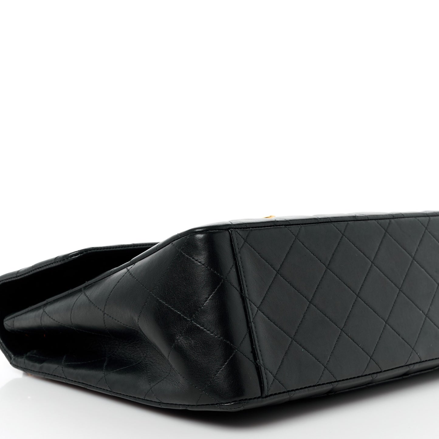 Lambskin Quilted XL Jumbo Single Flap Black
