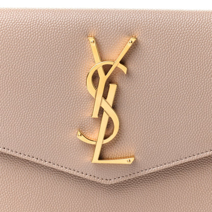 Saint Laurent Grain De Poudre Uptown Pouch Dark Beige 8 of 9