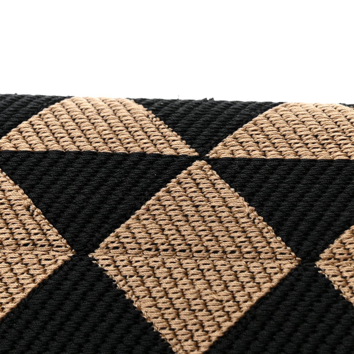 Jacquard Saffiano Triangolo Symbole Embroidered Micro Tote Black Corda
