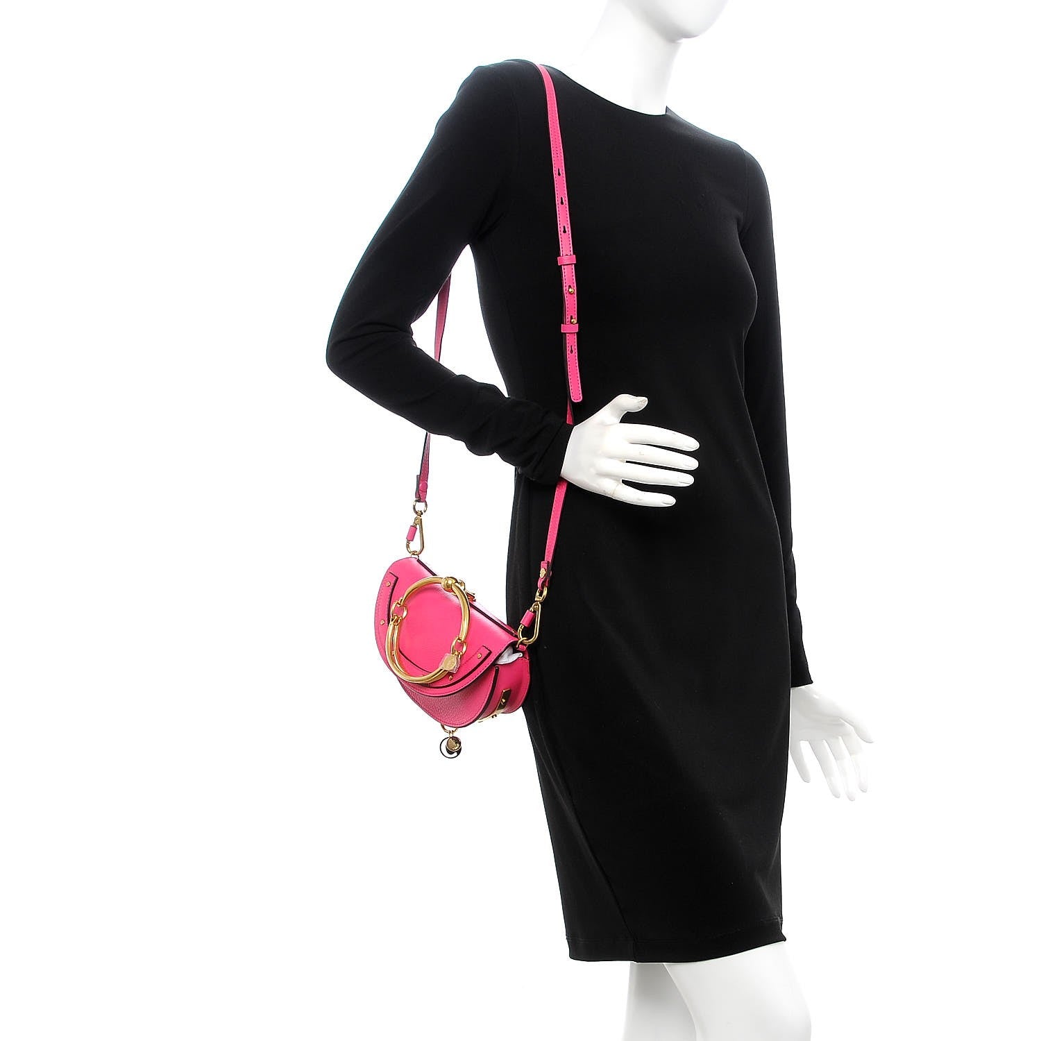 Chloe Calfskin Small Nile Bracelet Minaudiere Bag Fuchsia Rose 2 of 6