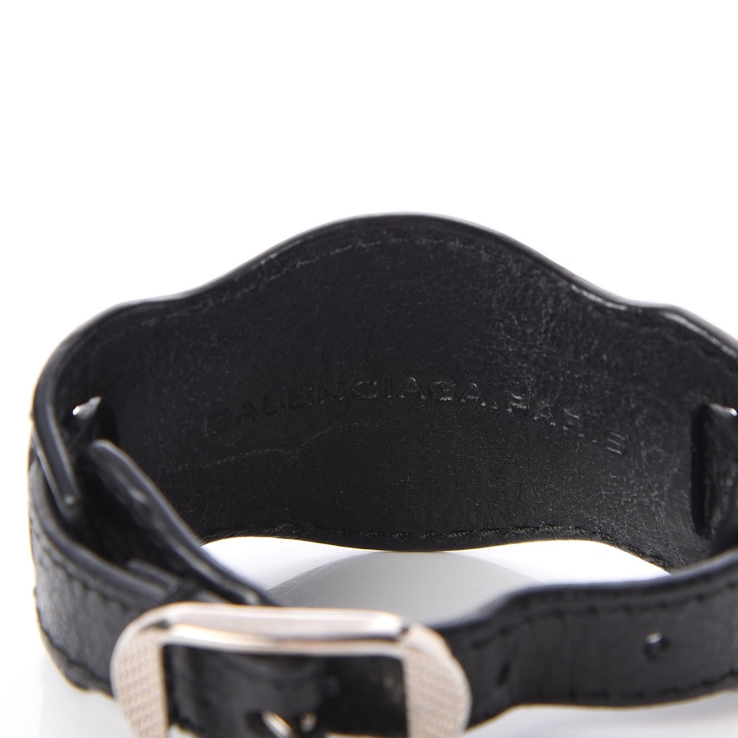 Agneau Arena Giant 12 Silver Hardware Bracelet Black