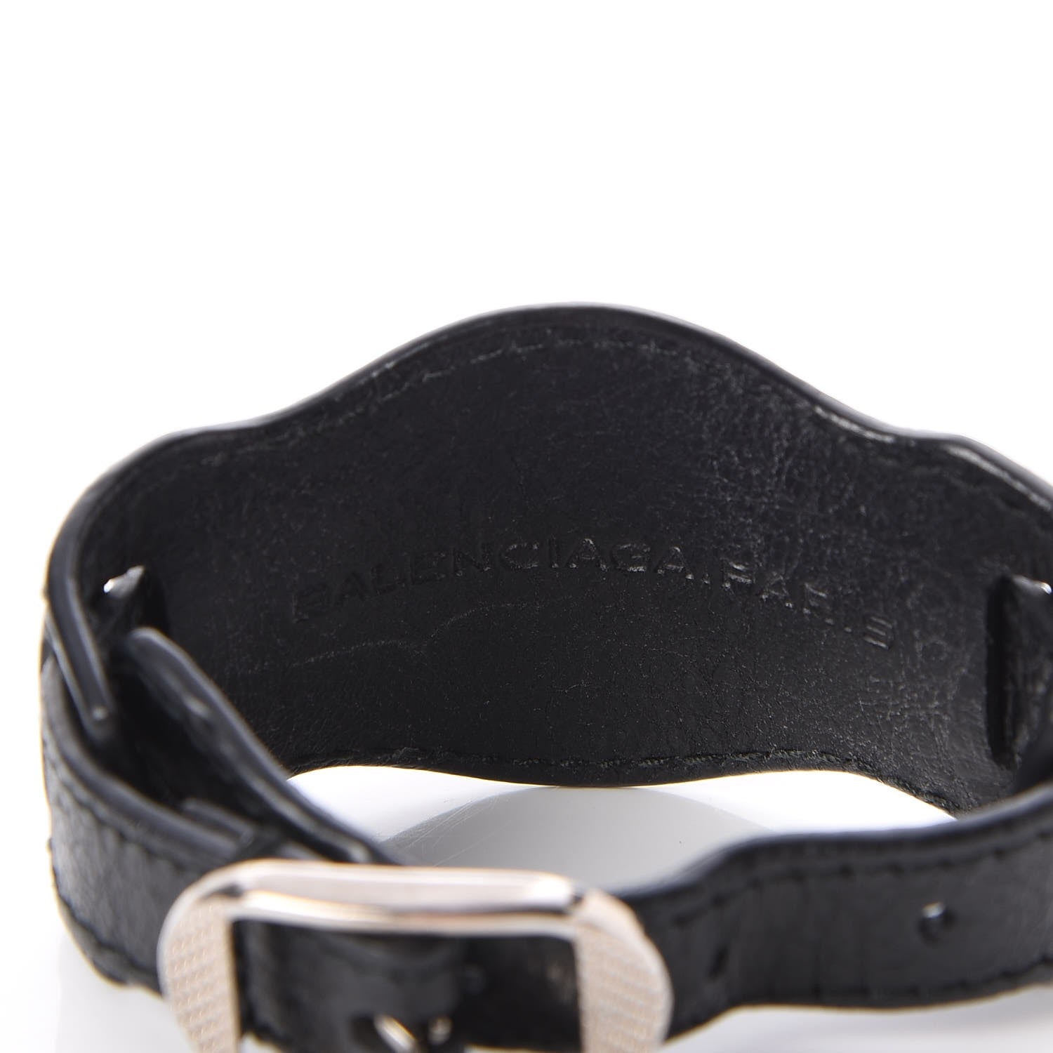 Balenciaga Agneau Arena Giant 12 Silver Hardware Bracelet Black 4 of 5