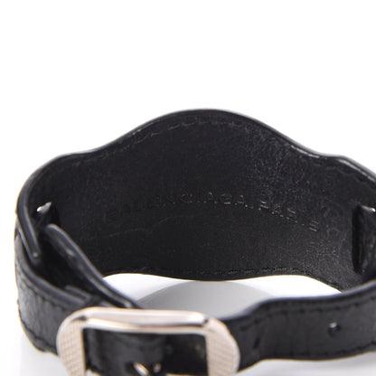Balenciaga Agneau Arena Giant 12 Silver Hardware Bracelet Black 4 of 5