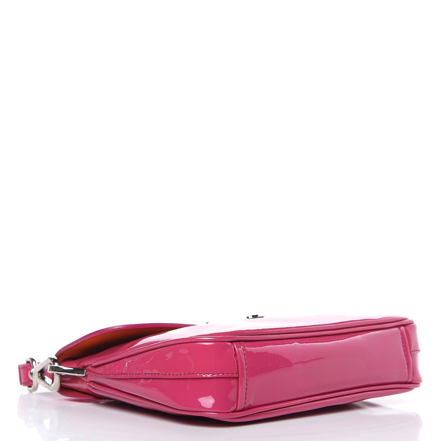 Prada Vernice Circle Tassel Shoulder Bag Fuxia 4 of 12