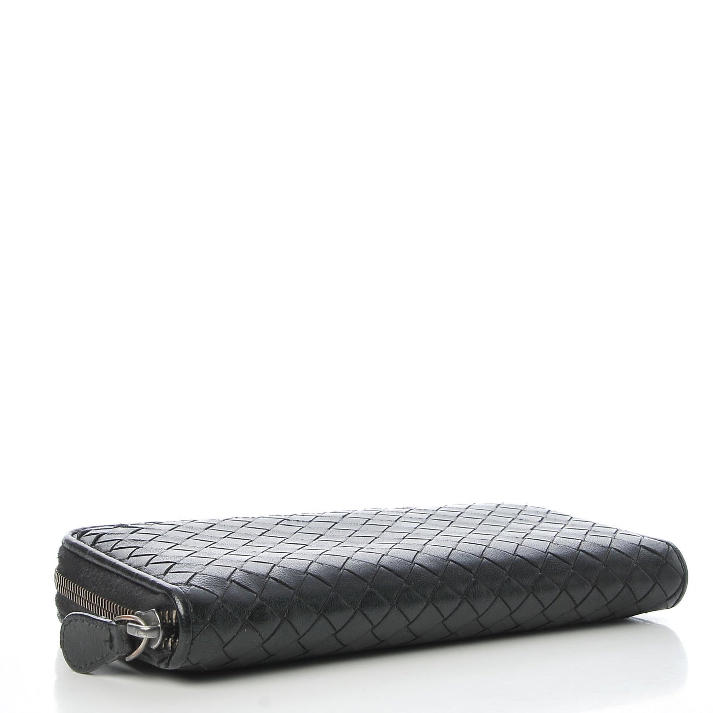 Nappa Intrecciato Zip Around Wallet Black