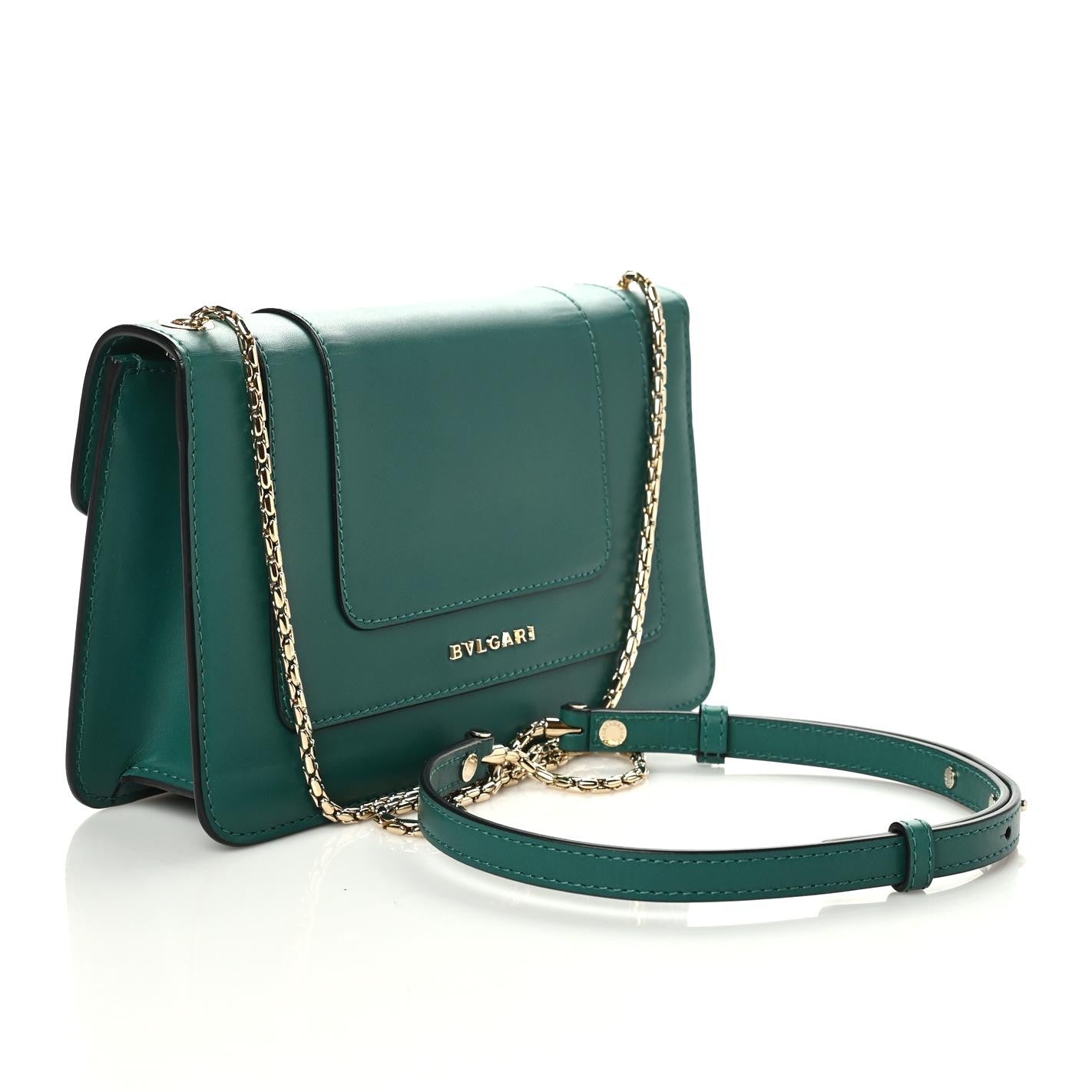 Bulgari Calfskin Serpenti Forever Crossbody Bag Emerald Green 2 of 7