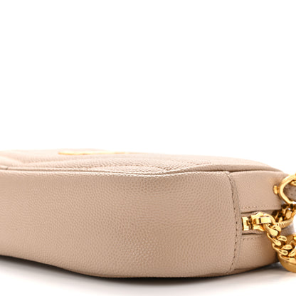 Saint Laurent Grain De Poudre Matelasse Monogram Mini Lou Camera Bag Dark Beige 10 of 11