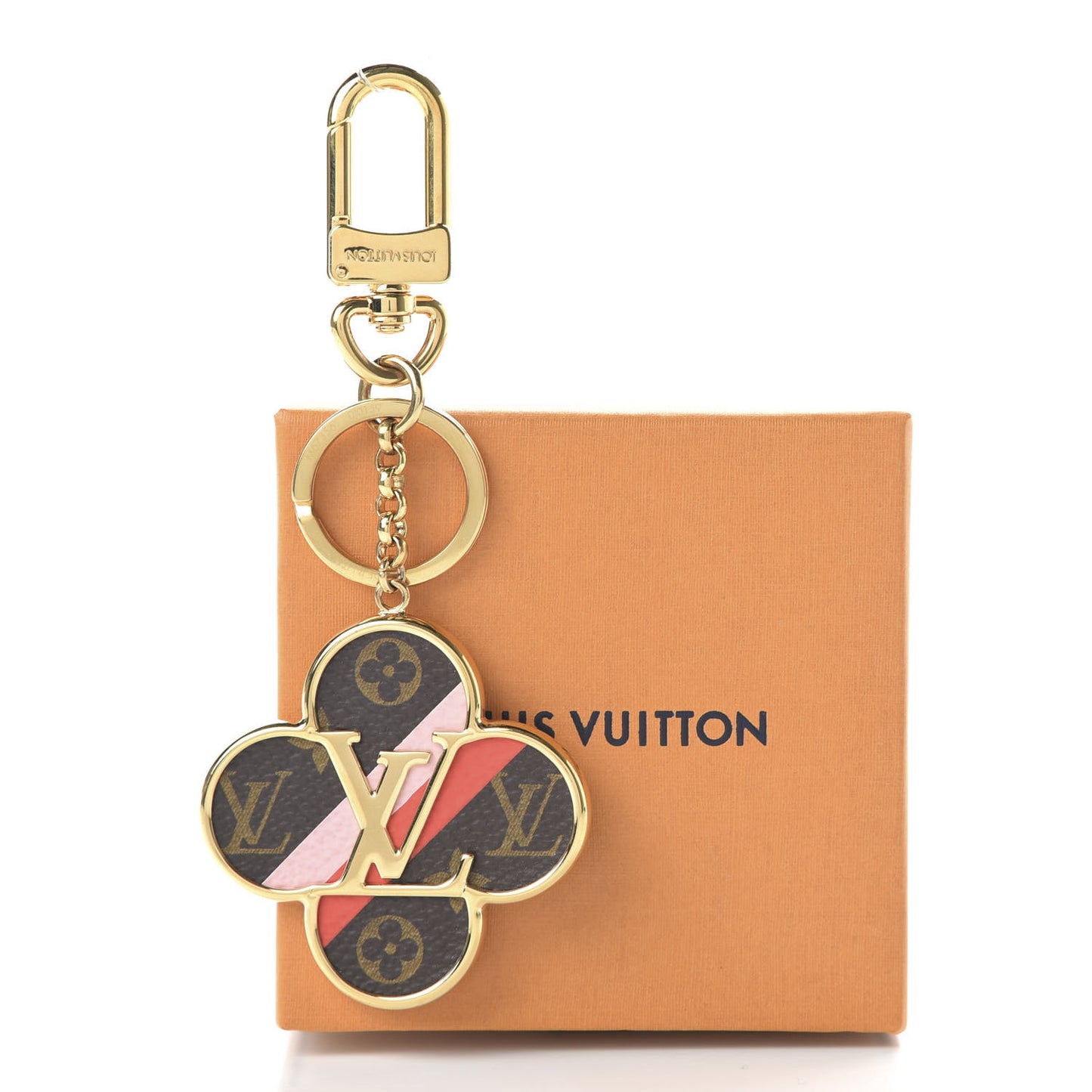 Metal Monogram Into The Flower Bag Charm Key Holder