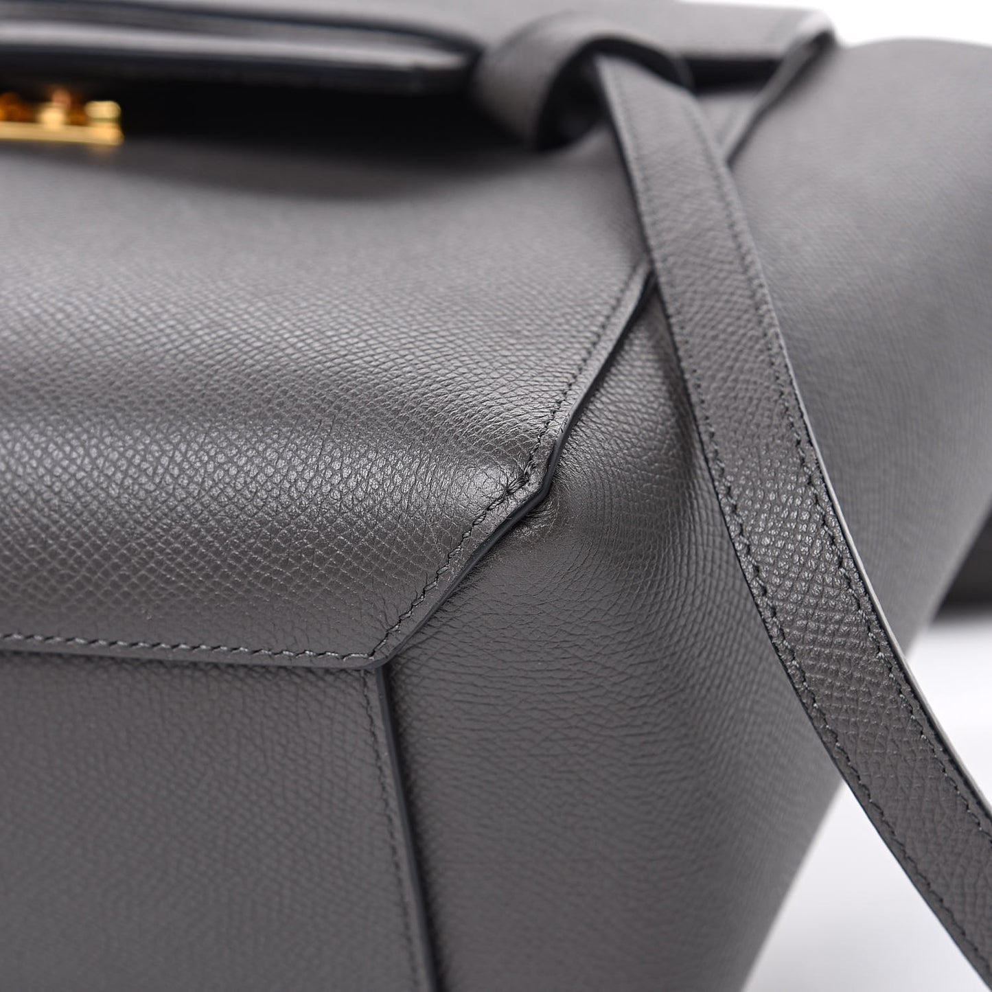 Grained Calfskin Micro Belt Bag Grey