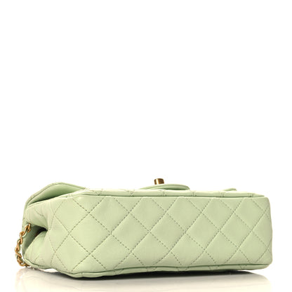 Chanel Lambskin Quilted Mini Rectangular Pearl Crush Flap Light Green 4 of 10