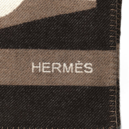 Hermes Wool Cashmere Brandebourgs Blanket Ecorce 4 of 4