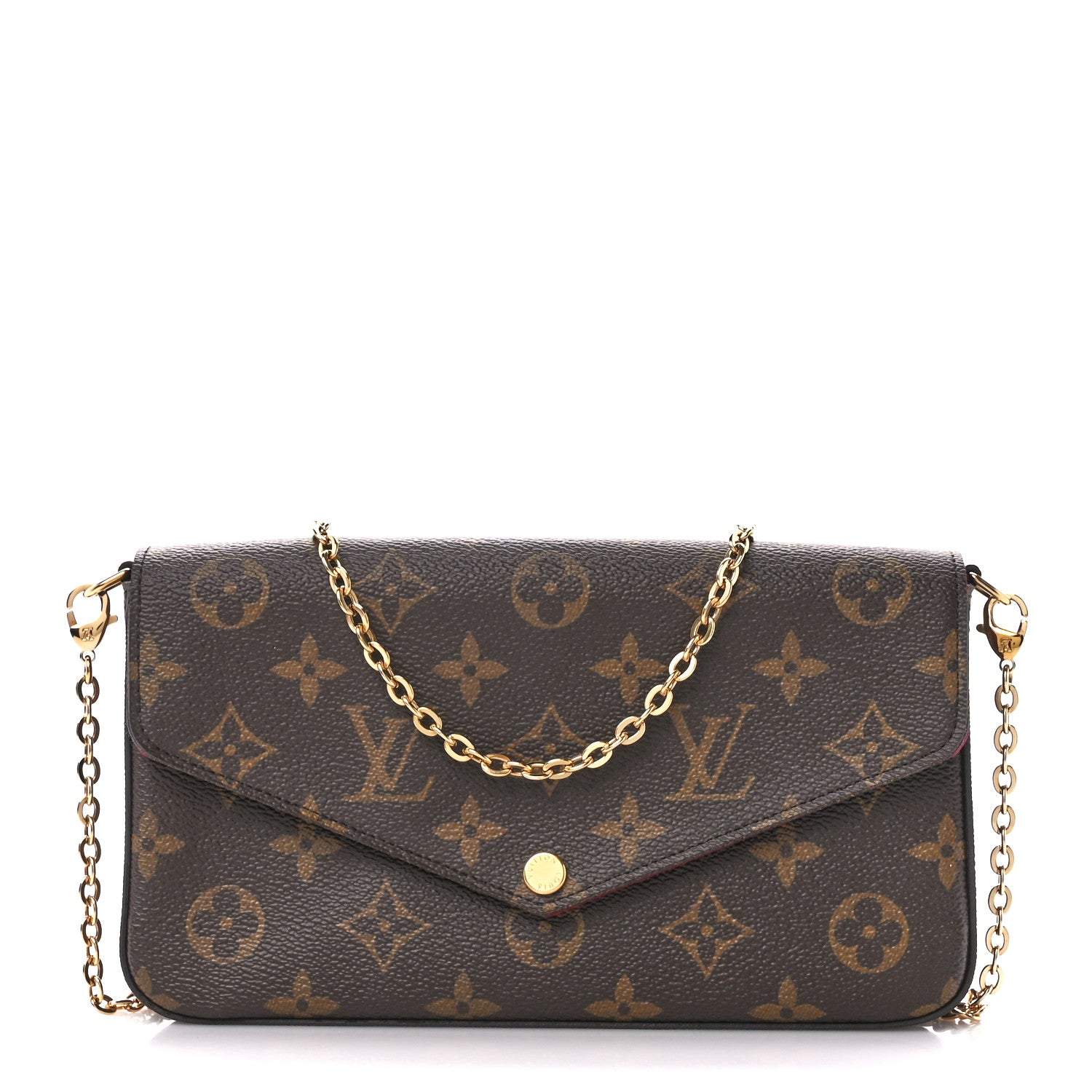 Louis Vuitton Monogram Pochette Felicie Chain Wallet Fuchsia 4 of 17