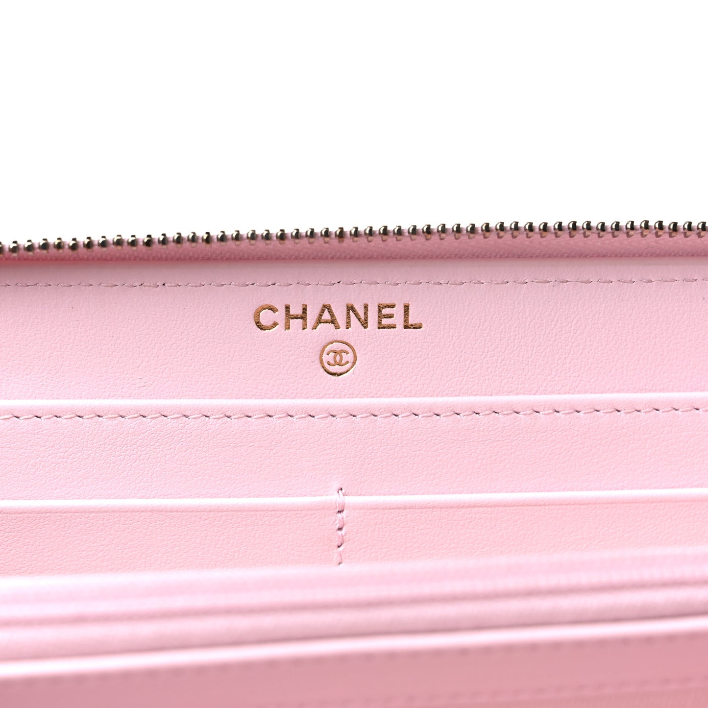 Caviar Quilted Large Gusset Zip Around Wallet Light Pink