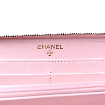 Chanel Caviar Quilted Large Gusset Zip Around Wallet Light Pink 6 of 11