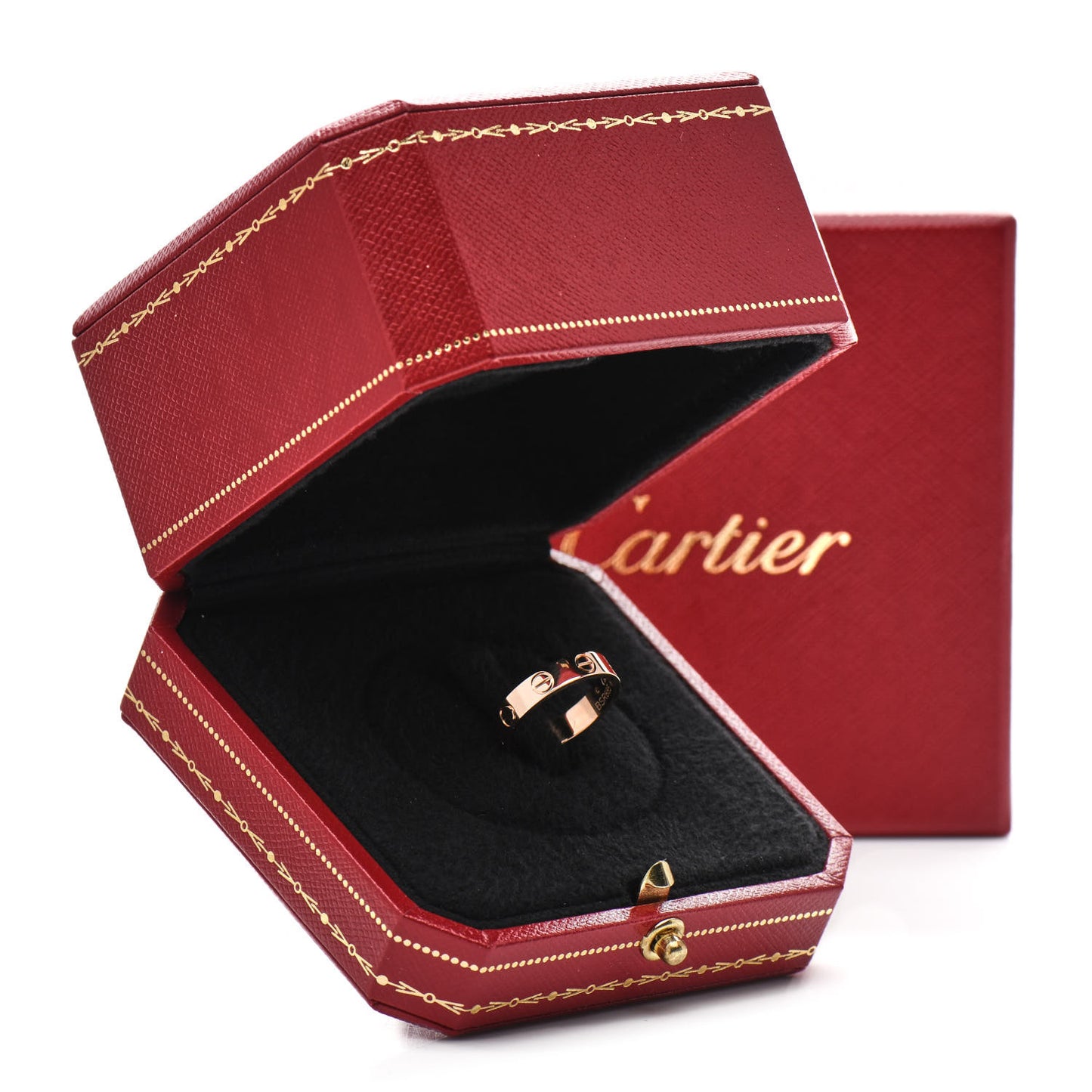 18K Pink Gold 3.5mm LOVE Wedding Band Ring 46 3.75