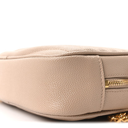 Saint Laurent Grain De Poudre Matelasse Monogram Mini Lou Camera Bag Dark Beige 10 of 11