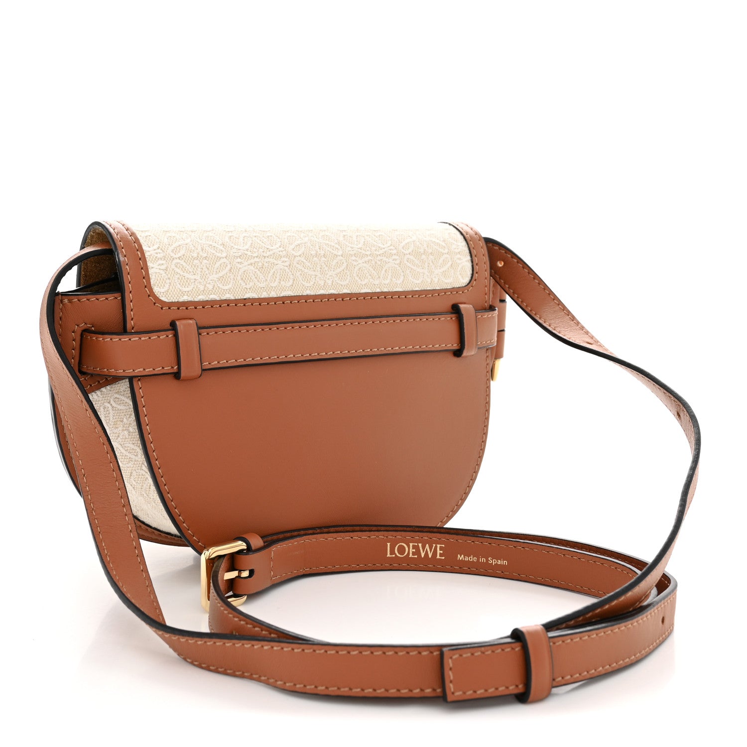 Loewe Calfskin Canvas Anagram Mini Gate Dual Bag Ecru Tan 3 of 10
