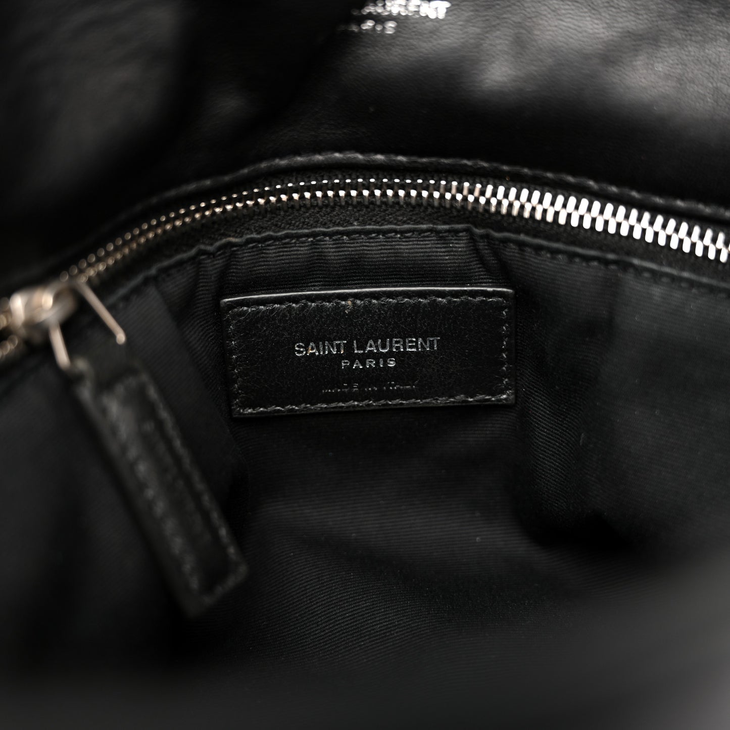 Lambskin Quilted Medium Loulou Puffer Monogram Chain Satchel Black