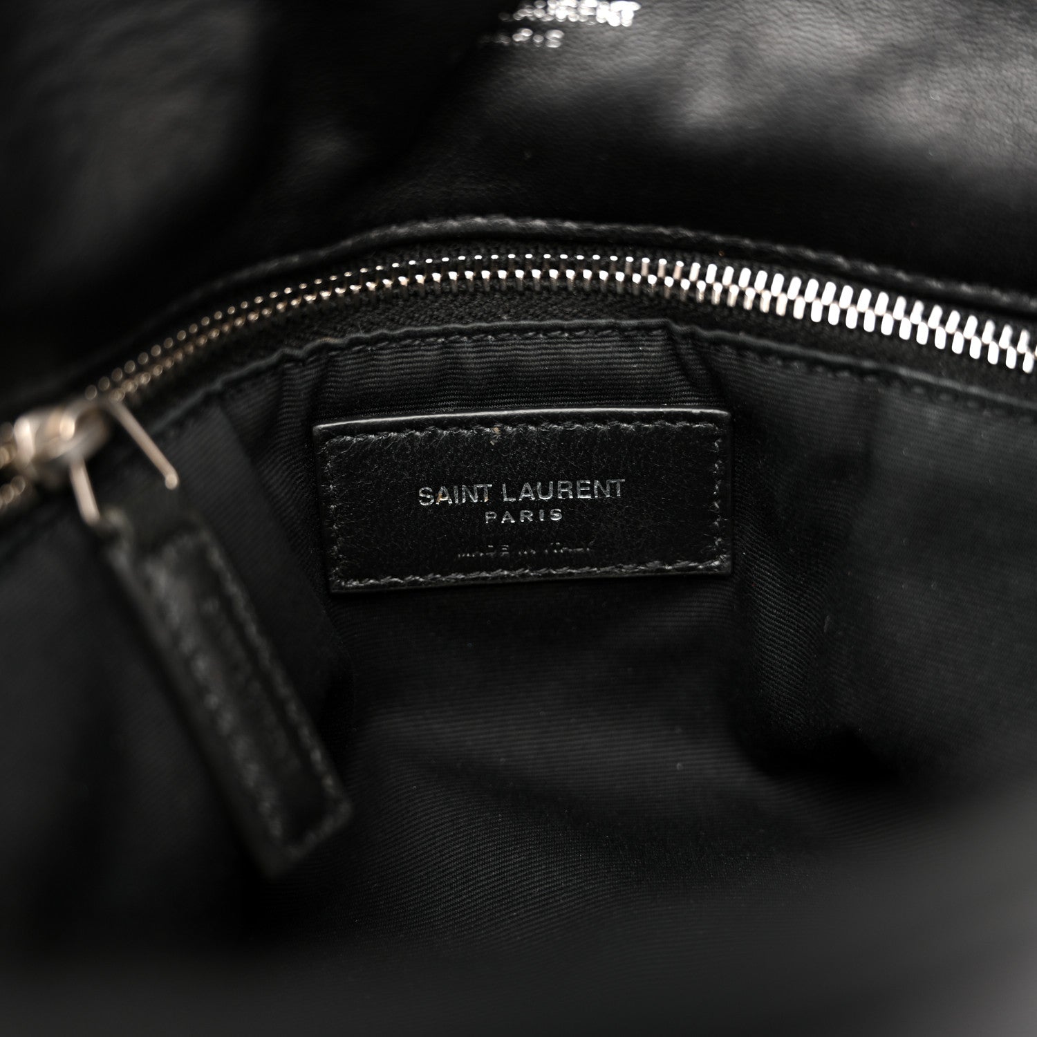 Saint Laurent Lambskin Quilted Medium Loulou Puffer Monogram Chain Satchel Black 6 of 11
