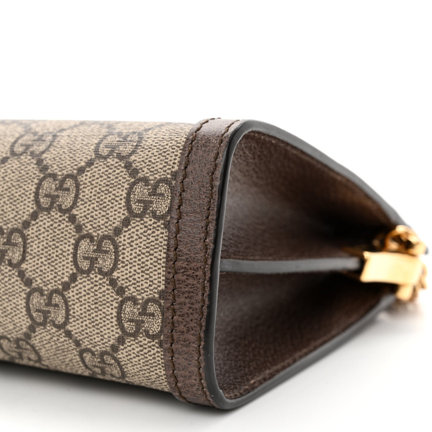 GG Supreme Monogram Web Small Ophidia Chain Shoulder Bag Brown