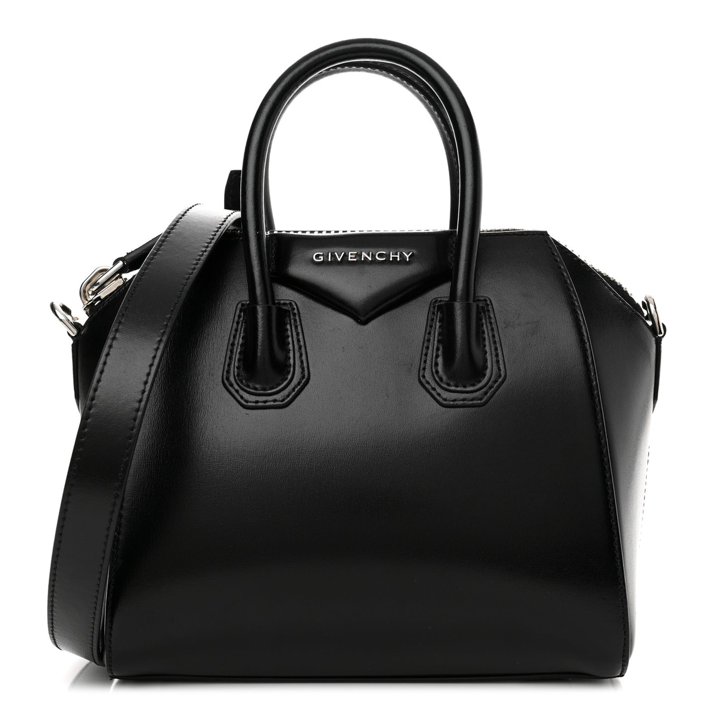 Shiny Lord Calfskin Mini Antigona Black