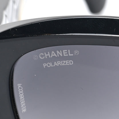 Chanel Acetate Metal Square Folding Sunglasses 6055-B Black 5 of 8