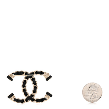 Chanel Lambskin Chain CC Brooch Black Gold 2 of 3
